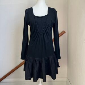 Vintage y2k black funky avant garde dress whimsygoth dark fairy ruffle flounce